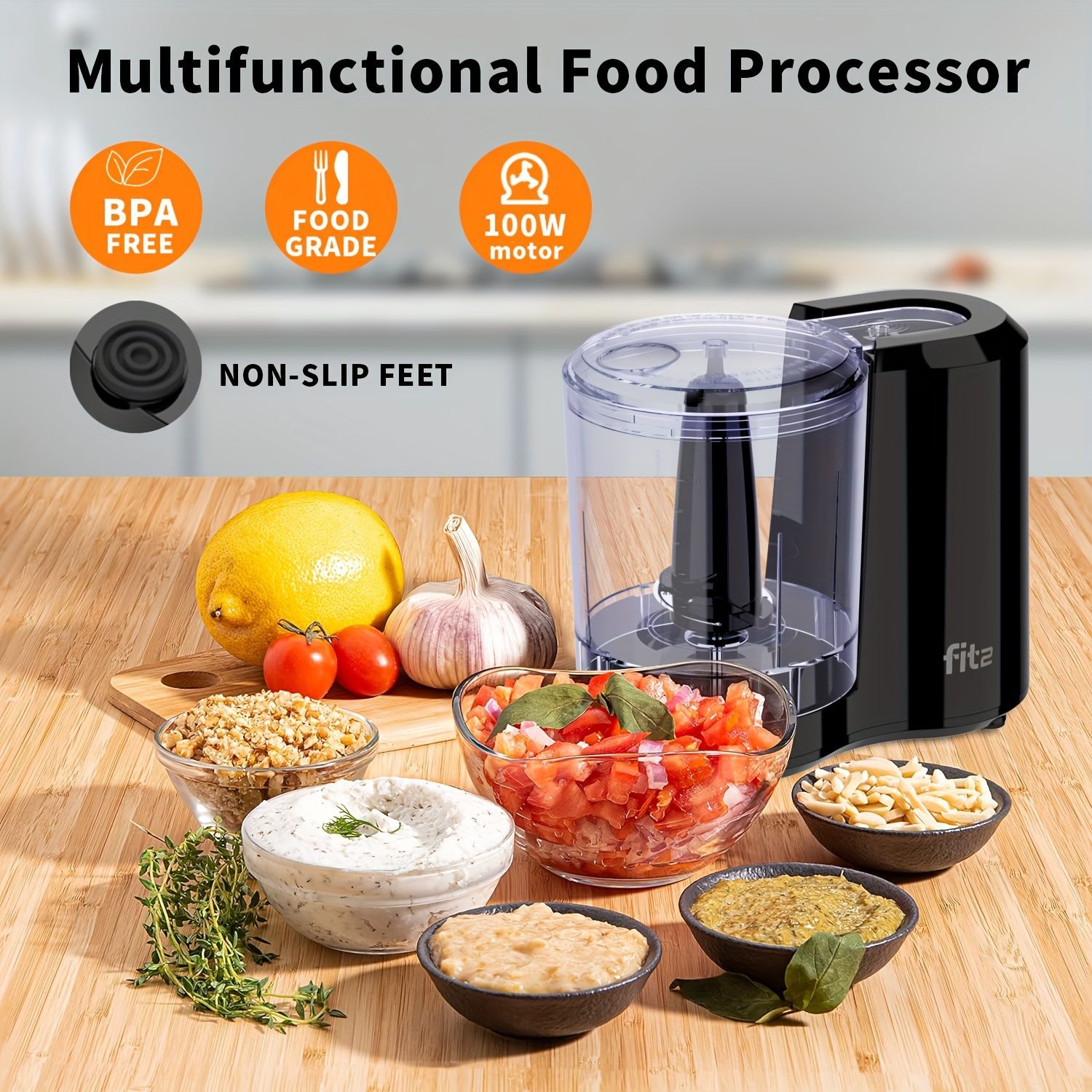 Fit2 food chopper with 710 ml capacity – compact and convenient for everyday use